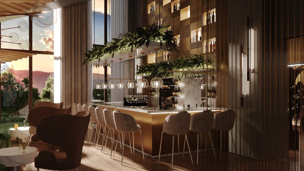 restaurant interior design fitout emerald bar