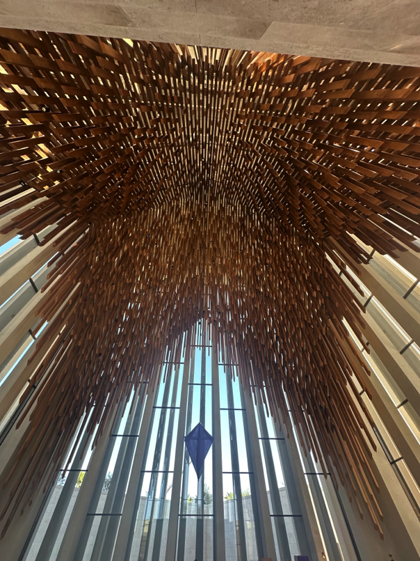 Christian church inside Abrahamic Family House — architectural detail with natural light