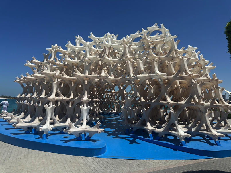 Coral-inspired outdoor structure — Abu Dhabi Biennale pavilion